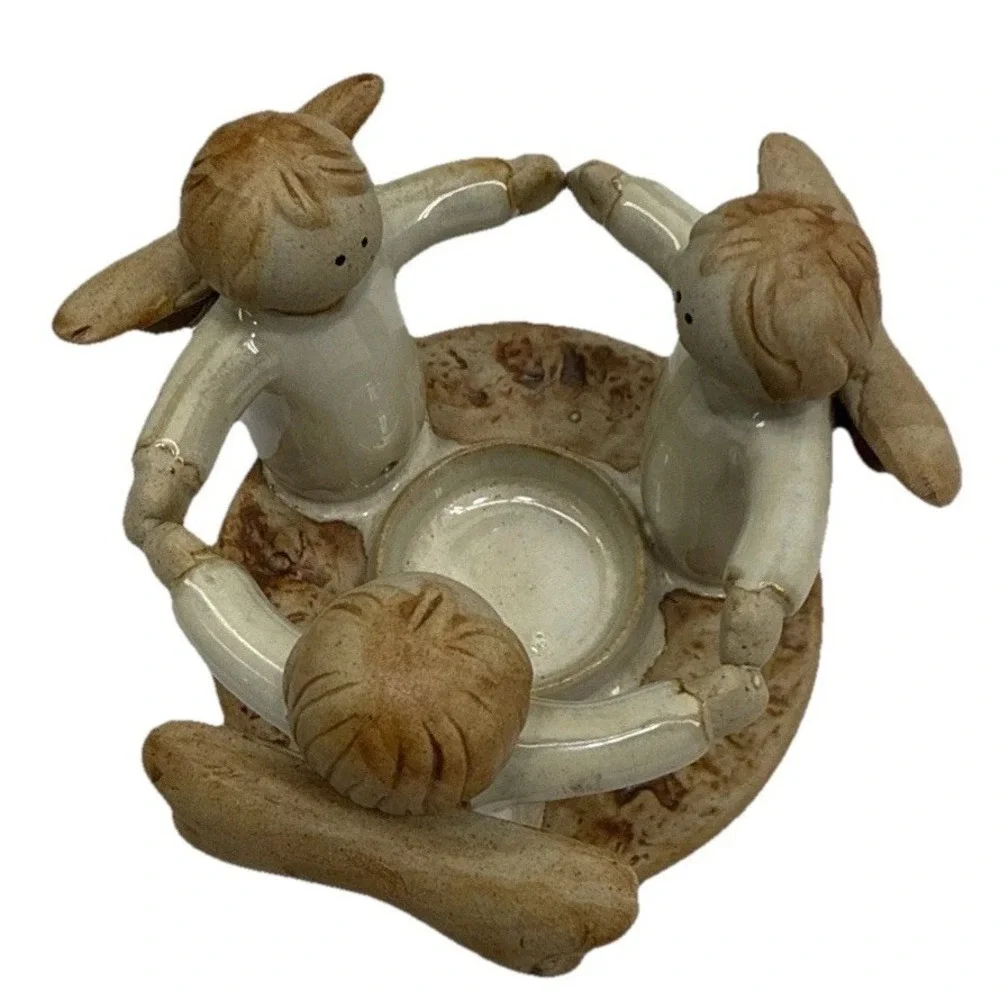 Christmas Three Angels Holding Hands Candle Tea Lite‎ Holder By TII Productions